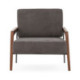 SILLON 85x71,5x75 MADERA NOGAL/METAL NEGRO/TELA GRIS OSCURO