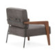 SILLON 85x71,5x75 MADERA NOGAL/METAL NEGRO/TELA GRIS OSCURO