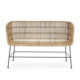 SOFA 130x61x80 METAL NEGRO/MIMBRE NATURAL
