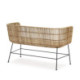 SOFA 130x61x80 METAL NEGRO/MIMBRE NATURAL