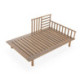 SOFA 170x80x70 MADERA TECA/TELA BLANCA