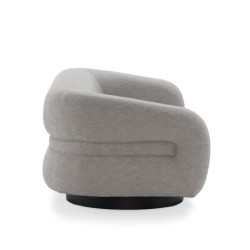 SOFA 230x103x75 TELA GRIS/METAL NEGRO MATE