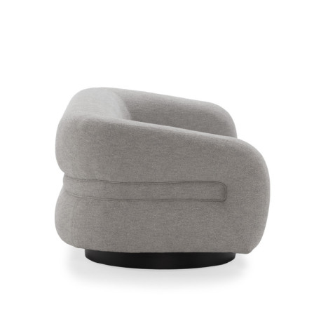 SOFA 230x103x75 TELA GRIS/METAL NEGRO MATE