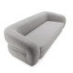 SOFA 230x103x75 TELA GRIS/METAL NEGRO MATE
