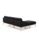 SOFA CHAISE LONGUE 285x90/150x80 MADERA NATURAL/TELA L802-13 BLACK