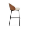 TABURETE 53,1x50,5x98,1 TELA BLANCO SAN REMO 903/MADERA NOGAL/METAL NEGRO