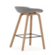 TABURETE ALTO 45x52,5x84 MADERA NATURAL/TELA GRIS