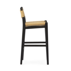 TABURETE ALTO 47,5x52,5x90 MADERA NEGRO/CUERDA NATURAL