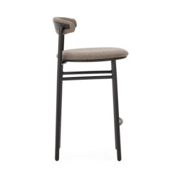TABURETE ALTO 47x44x94 METAL NEGRO/TELA SAN REMO 903 GRIS