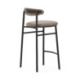 TABURETE ALTO 47x44x94 METAL NEGRO/TELA SAN REMO 903 GRIS