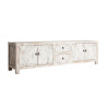 VICAL HOME / MUEBLE TV 4 PUERTAS 2 CAJONES BLANCO ROTO DECAPADO MADERA DE PINO