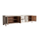 VICAL HOME / MUEBLE TV 4 PUERTAS 2 CAJONES BLANCO ROTO DECAPADO MADERA DE PINO