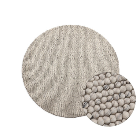 ALFOMBRA 200x1x200 LANA TEJIDA A MANO GRIS CLARO