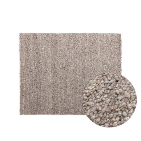 ALFOMBRA 200x1x250 LANA TEJIDA A MANO GRIS