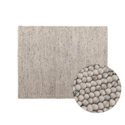 ALFOMBRA 200x1x250 LANA TEJIDA A MANO GRIS CLARO