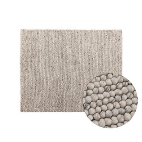 ALFOMBRA 200x1x250 LANA TEJIDA A MANO GRIS CLARO