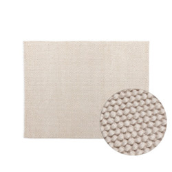 ALFOMBRA 200x1x250 TELA/LANA TEJIDA A MANO BEIGE