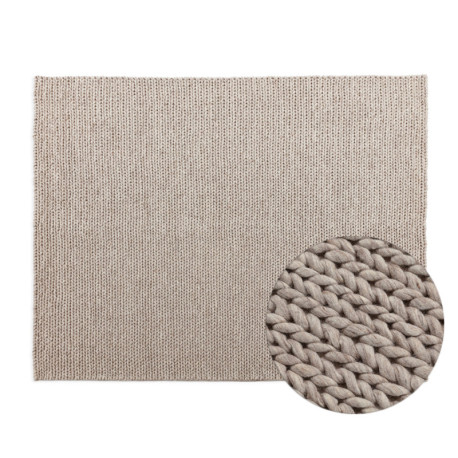 ALFOMBRA 240x1x300 LANA TEJIDA A MANO GRIS