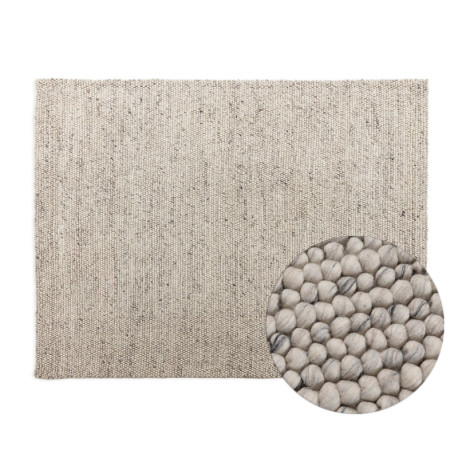 ALFOMBRA 240x1x300 LANA TEJIDA A MANO GRIS CLARO