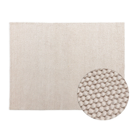 ALFOMBRA 240x1x300 TELA/LANA TEJIDA A MANO BEIGE