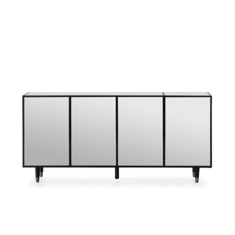 APARADOR 180x45x85 MADERA/METAL NEGRO/ESPEJO