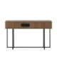 CONSOLA 130x45x80 MADERA DE OLMO COLOR NOGAL/METAL NEGRO