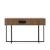 CONSOLA 130x45x80 MADERA DE OLMO COLOR NOGAL/METAL NEGRO