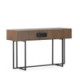 CONSOLA 130x45x80 MADERA DE OLMO COLOR NOGAL/METAL NEGRO