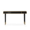CONSOLA 140x40x80 MADERA/METAL DORADO/ESPEJO NEGRO