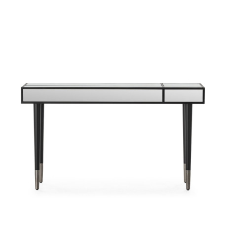 CONSOLA 140x40x80 MADERA/METAL NEGRO/ESPEJO