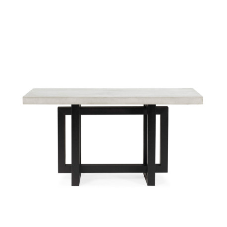 CONSOLA 150x50x72 MADERA NEGRO/MICROCEMENTO GRIS