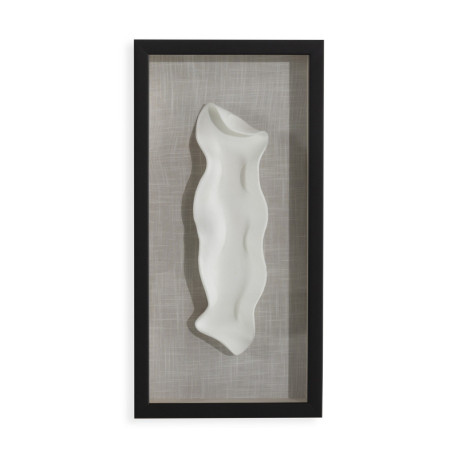 CUADRO 30x6x60 MADERA NEGRO/ARCILLA BLANCO