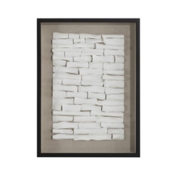 CUADRO 80x6x60 MADERA NEGRO/ARCILLA BLANCO