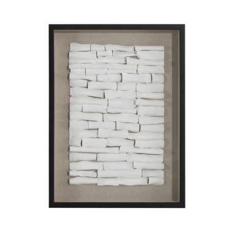 CUADRO 80x6x60 MADERA NEGRO/ARCILLA BLANCO