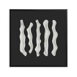 CUADRO 80x6x80 MADERA/ARCILLA NEGRO/BLANCO