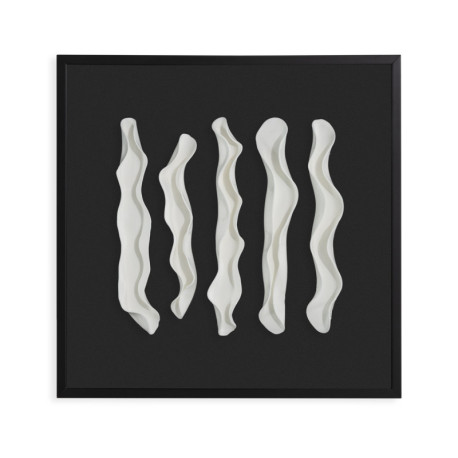 CUADRO 80x6x80 MADERA/ARCILLA NEGRO/BLANCO