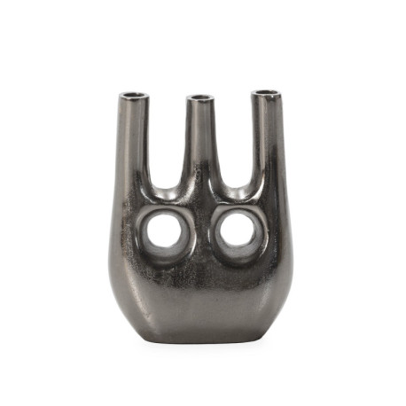 JARRON 23x10x30 METAL NEGRO NIQUEL