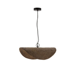 LAMPARA DE TECHO 50x37x14/120 PAPEL MACHE MARRON/METAL NEGRO