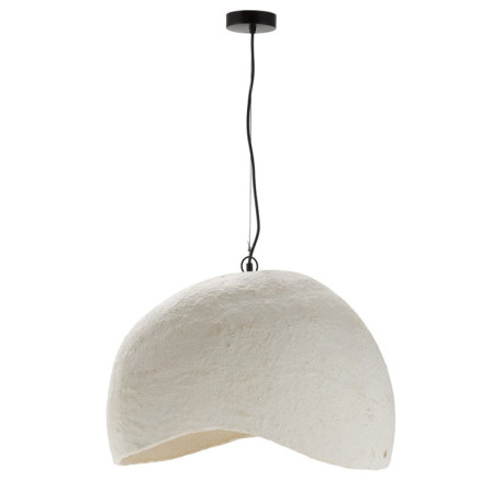 LAMPARA DE TECHO 52x40x35/120 PAPEL MACHE BEIGE ENVEJECIDO/METAL NEGRO