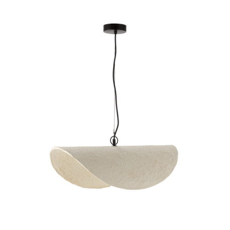 LAMPARA DE TECHO 58x43x17/120 PAPEL MACHE BEIGE ENVEJECIDO/METAL NEGRO