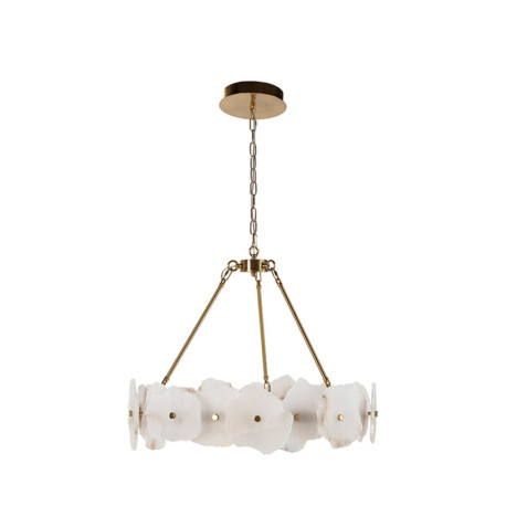 LAMPARA DE TECHO 73x73x25 ALABASTRO NATURAL - METAL DORADO