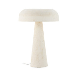 LAMPARA SOBREMESA 40x40x63 PAPEL MACHE BEIGE ENVEJECIDO