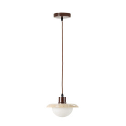 LAMPARA TECHO 25x25x18/150 TAVERTINO/CRISTAL/MADERA NEGRO MATE