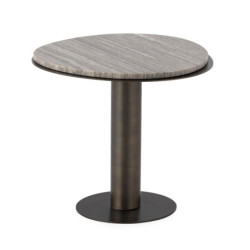 MESA AUXILIAR 45x45x40 METAL/MARMOL GRIS