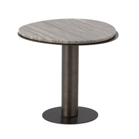 MESA AUXILIAR 45x45x40 METAL/MARMOL GRIS