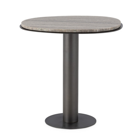 MESA AUXILIAR 50x33x50 MARMOL BLANCO/METAL