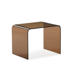 MESA AUXILIAR 60x45x45 CRISTAL CAFE (grosor 10 mm)