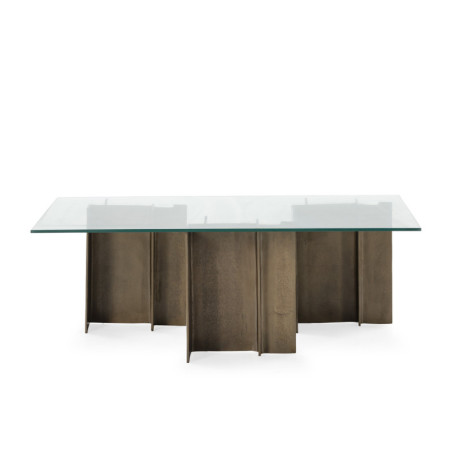 MESA DE CENTRO 120x80x42 CRISTAL/METAL