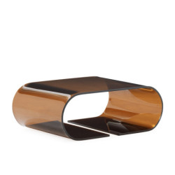 MESA DE CENTRO 80x60x30 CRISTAL CAFE (12mm GROSOR)