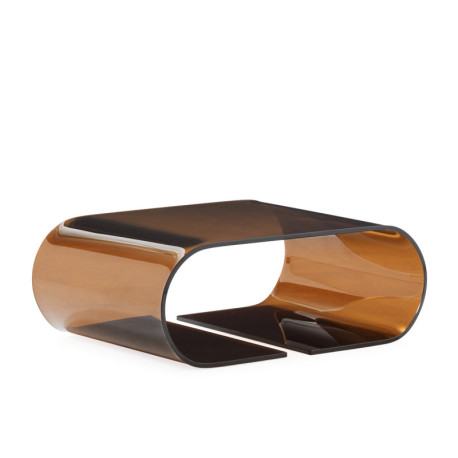 MESA DE CENTRO 80x60x30 CRISTAL CAFE (12mm GROSOR)